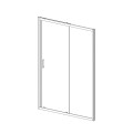 Душевая дверь Alpha VDS-3AL140CL, 1400, хром, стекло прозрачное