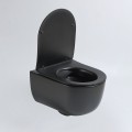 Унитаз подвесной Evo VT1-34SMB безободковый, цвет черный матовый, ультратонкое soft-close сиденье, , шт