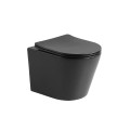 Унитаз подвесной Piatti VT1-11SMB, цвет черный матовый, ультратонкое soft-close сиденье, , шт